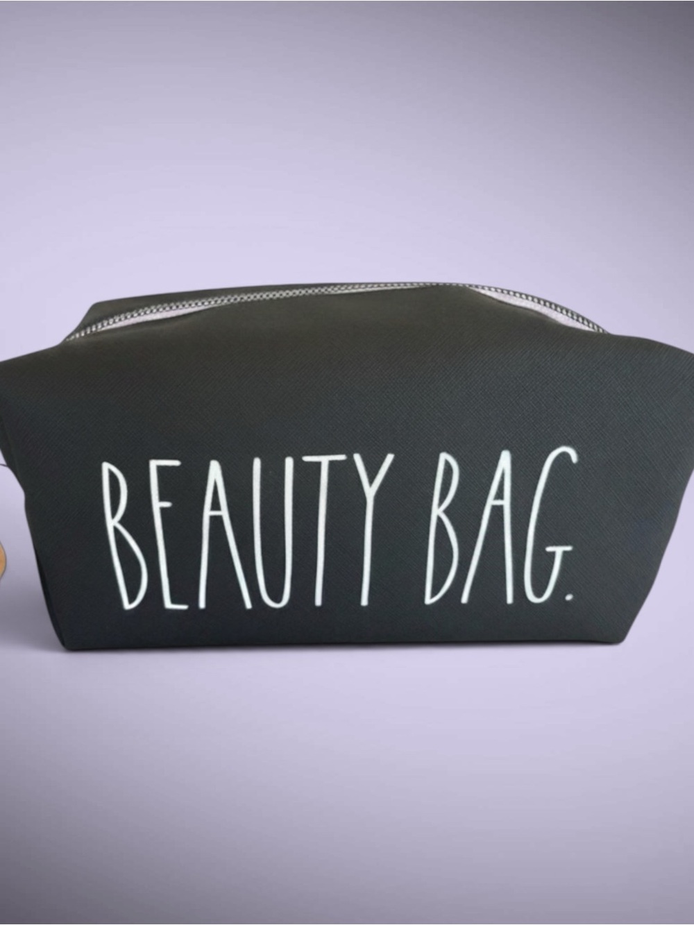 Rae Dunn Beauty Bag Cosmetic Pouch Black Travel Makeup Case NWT